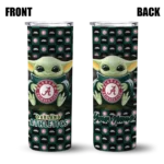 personalized oakland athletics yoda cozy green black skinny tumbler best selling.webp
