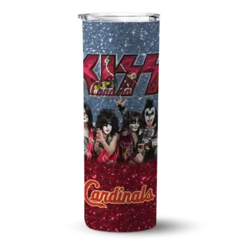 personalized st louis cardinals kiss band navy skinny tumbler best selling.webp
