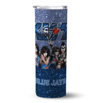 personalized toronto blue jays kiss band navy skinny tumbler best selling 1.webp