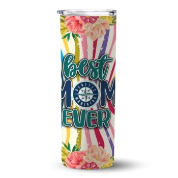 seattle mariners flower cluster skinny tumbler best selling.webp
